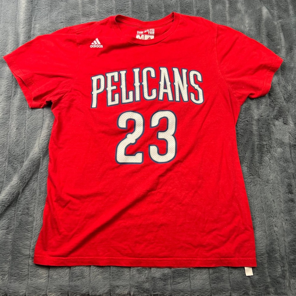 Adidas New Orleans Pelicans Anthony Davis 23 Red Go-To Tee Mens M Shirt